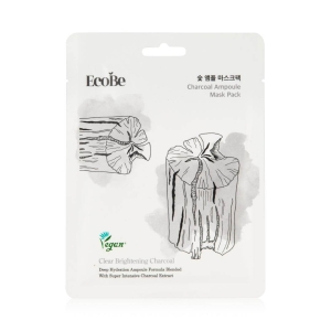 EcoBe Charcoal Ampoule Mask - Maska absorbująca nadmiar sebum z ekstraktem z węgla 1szt. 