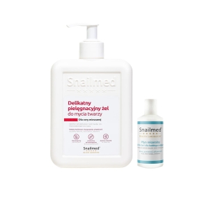 Snailmed Delikatny pielęgnacyjny żel do mycia twarzy 300ml + płyn miceralny 20ml gratis