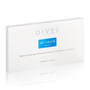 DIVES med.- Art Grade PREMIUM - Mono Eye Screw Canulla 29G 38mm (igła) 50mm (nić) 2x10szt.